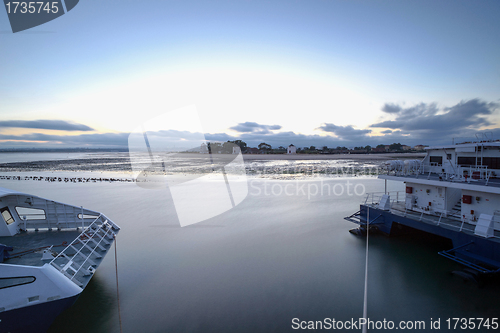 Image of Sunset on the Tejo river. 