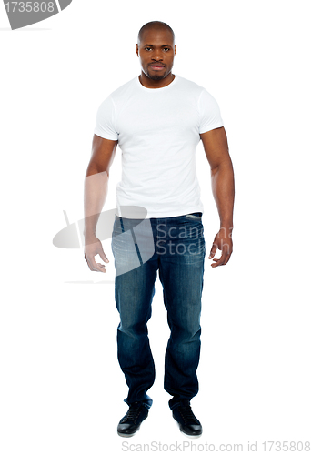 Image of Masculine african man Full-length portrait