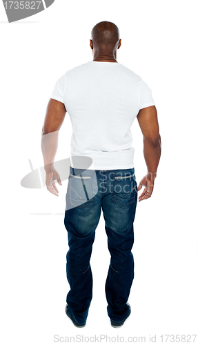 Image of Rear view of stylish young man