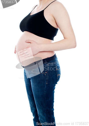 Image of Cropped image of young pregnant woman