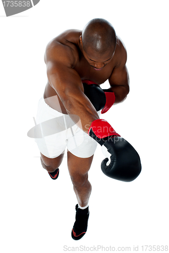 Image of Attractive black male boxer