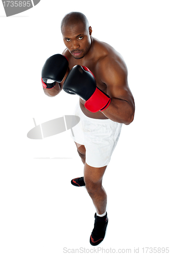 Image of Black african boxer ready to fight