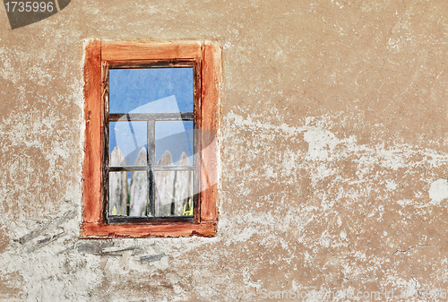 Image of Wall of old ukrainian house with a window