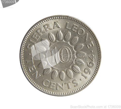 Image of Ten cents. Bank of Sierra Leone