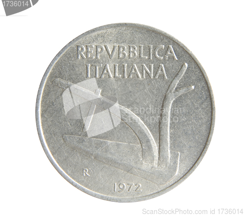 Image of Vintage european coin isolated over a white background