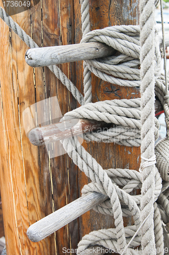 Image of Rigging of an ancient sailing vessel