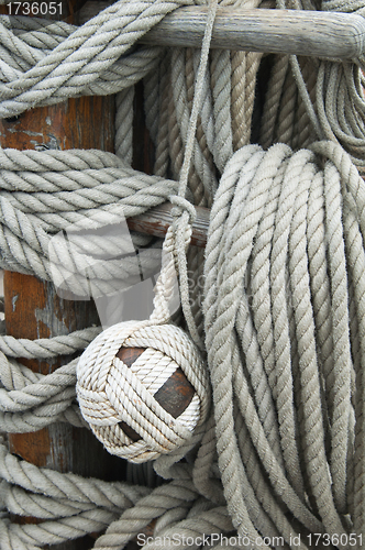Image of Rigging of an ancient sailing vessel