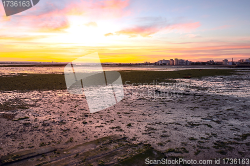 Image of Sunset on the Tejo river. 