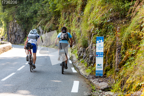 Image of Amatuer Cyclists Climbing Col d'Aubisque