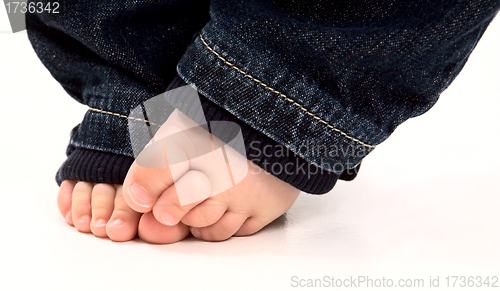 Image of Baby feet and denim