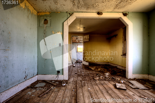 Image of Interior abandoned house prairie