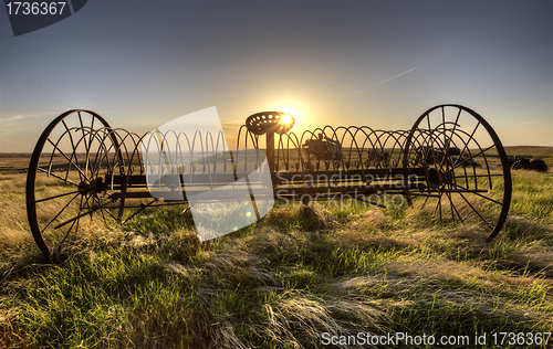 Image of Antique Farm Equipment Hay Rake
