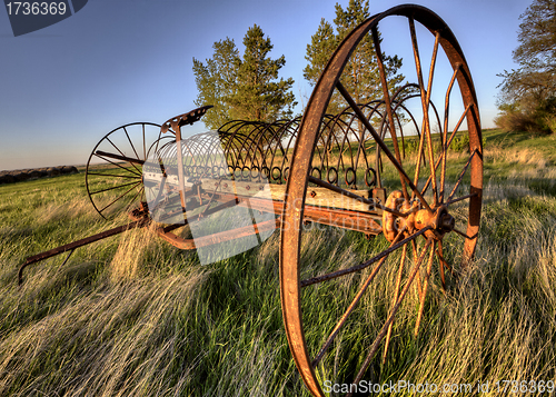 Image of Antique Farm Equipment Hay Rake