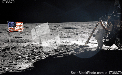 Image of Armstrong on Moon