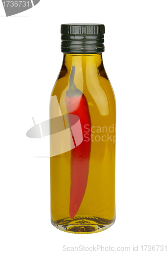Image of olive oil with red pepper