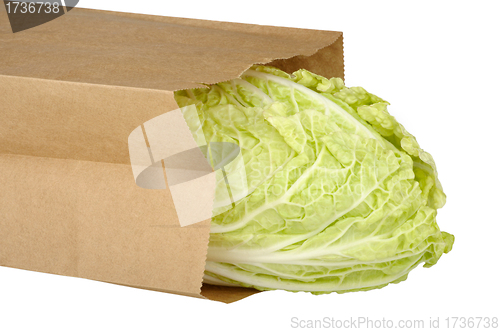 Image of Chinese cabbage in a paper bag