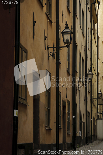 Image of Dark alley in Stockholm old town