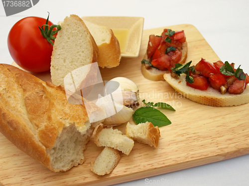 Image of Cutting board with ingredients