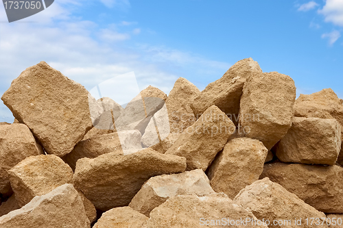 Image of Heap of limestone blocks