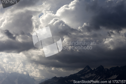 Image of Storm clouds in mountains