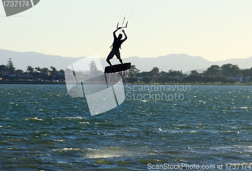 Image of Airborne Kite Surfer