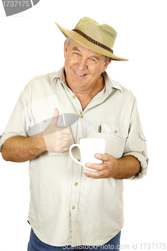 Image of Thumbs Up Man With Coffee