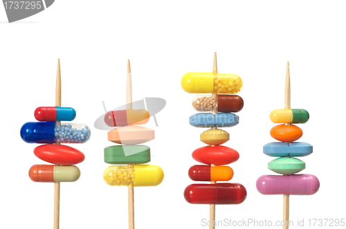 Image of Pills on Toothpicks