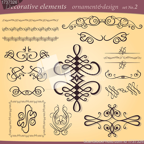 Image of Set of decorative ornament elements