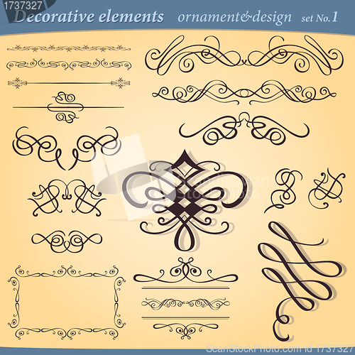 Image of Set of decorative ornament elements