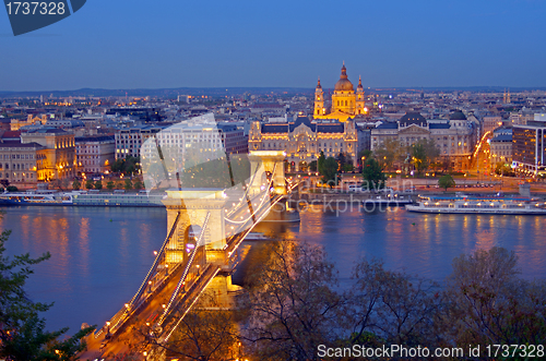 Image of budapest chain bridge skyline