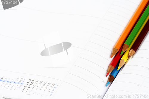 Image of Color pencil and agenda