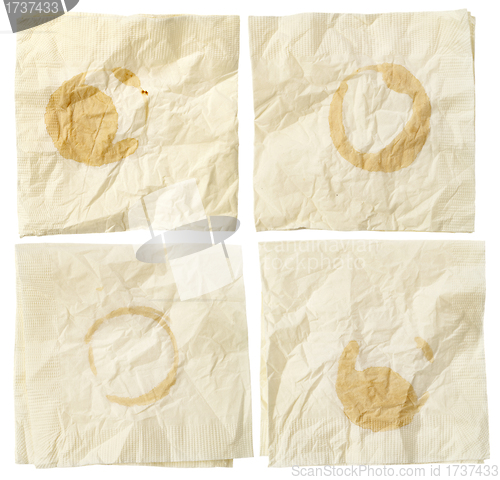 Image of napkins with coffee stains