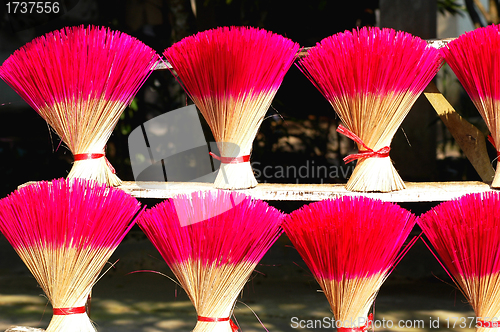 Image of Red incense or joss sticks for buddhist prayers