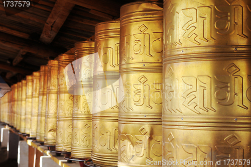 Image of Tibetan prayer wheels