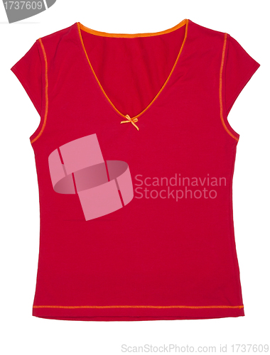 Image of Women's T-shirt sporting the red