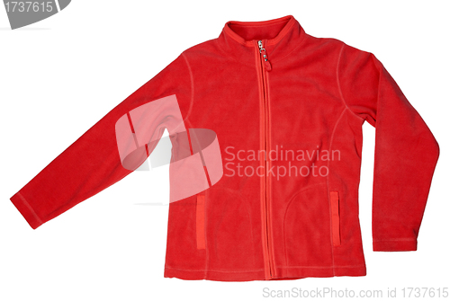 Image of Red fleece jacket