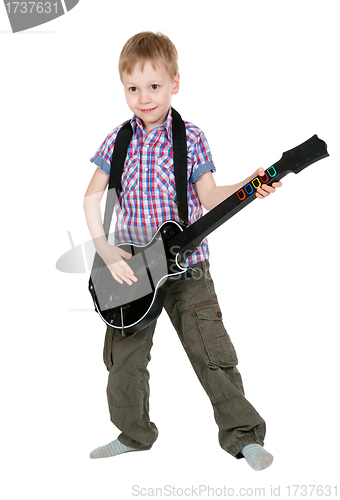 Image of The boy with the electronic guitar 