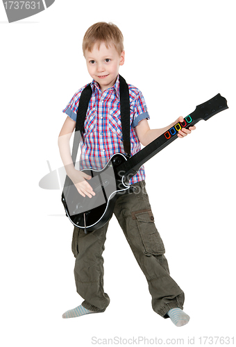 Image of The boy with the electronic guitar 