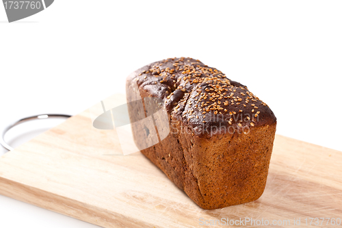 Image of bread on the wooden board 