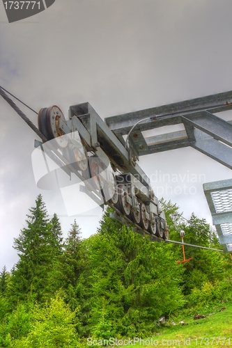 Image of ski lift wheels