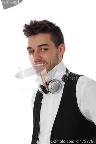 Image of Smiling young man isolated on white