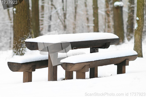 Image of park in winter with snow