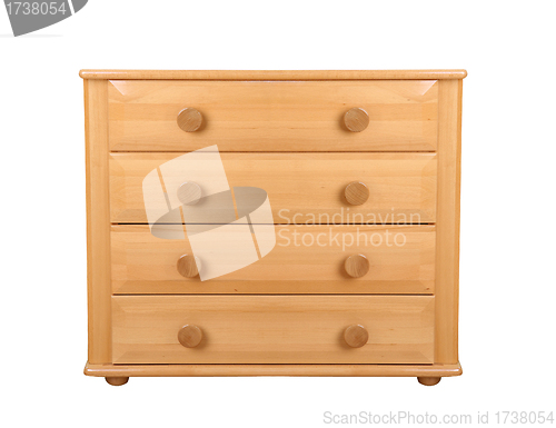 Image of Wooden dresser isolated on white