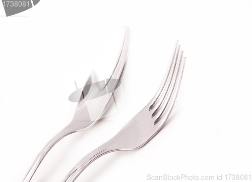 Image of fork, spoon isolated