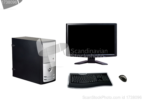 Image of Modern computer and accessories