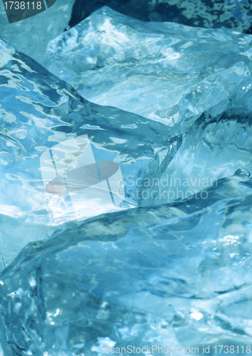 Image of square cool ice background in blue with copyspace