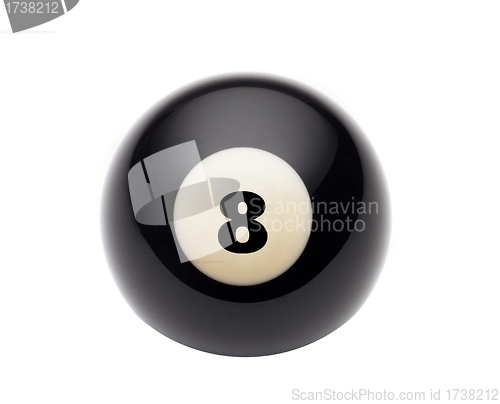 Image of black billiard ball number eight