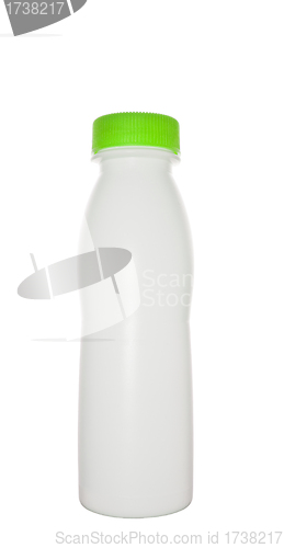 Image of milk bottle with green cap