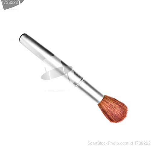 Image of Silver make-up brush isolated on white