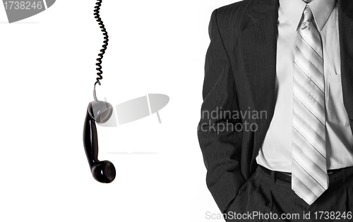 Image of Telephone tube and businessman